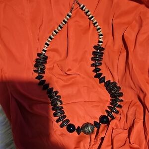 Elegant Black and Brown Beaded Necklace